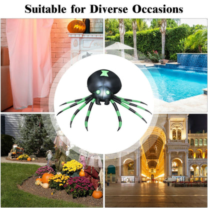 6 Feet Halloween Inflatable Spider with LED Lights