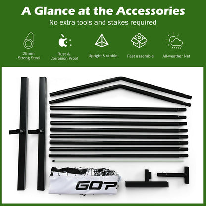 22 FT Portable Pickleball Net Set | 25mm Steel Frame | Fiberglass Post | 600D Oxford Bag | Indoor & Outdoor