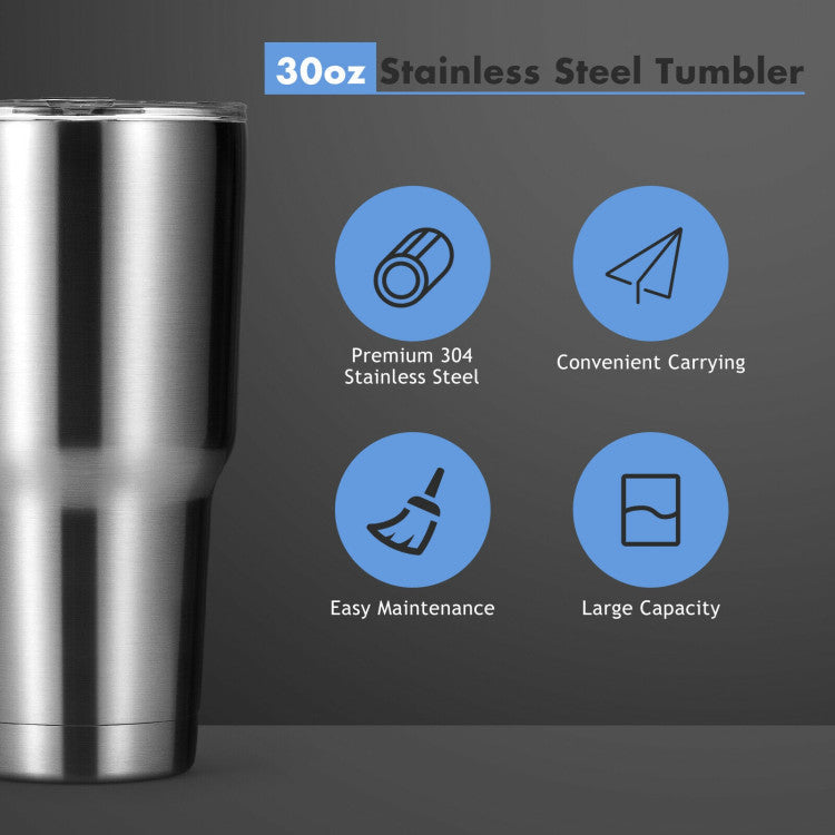 30oz Double Wall Stainless Steel Travel Mug | Hot & Cold | BPA-Free - Niksstuff