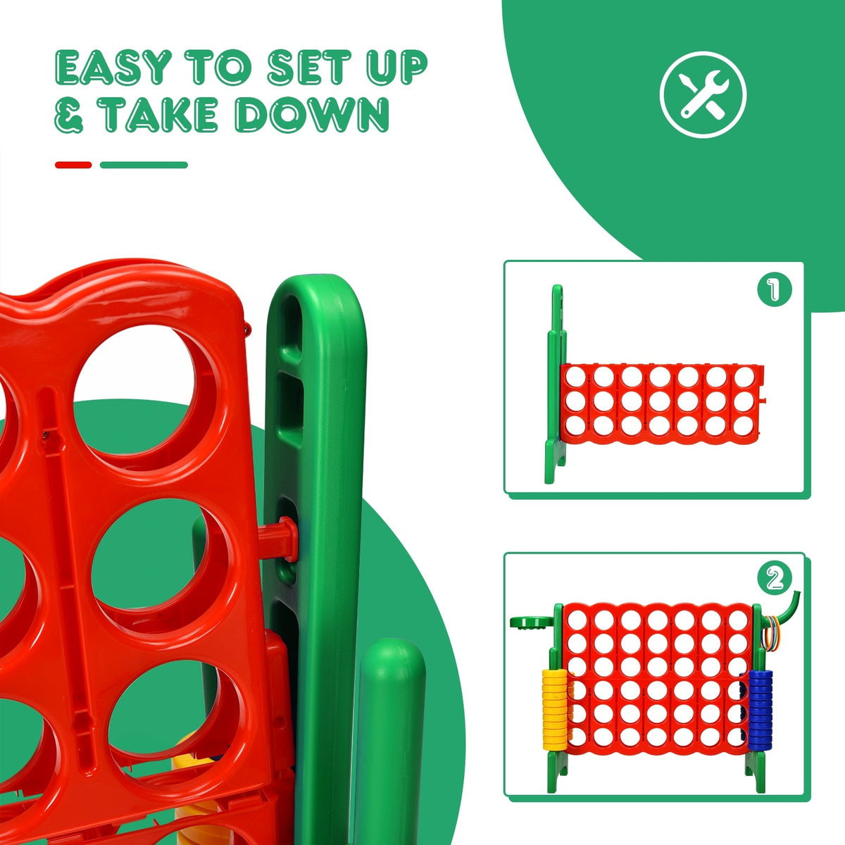 2.5 ft 4-to-Score Giant Game Set with Basketball Hoop and Toss Rings