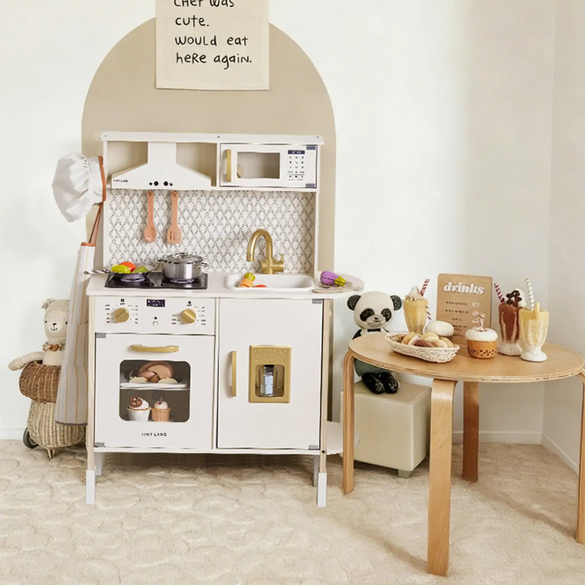 Tiny Land PopJoy Play Kitchen - Wooden Toy with Lights & Sounds