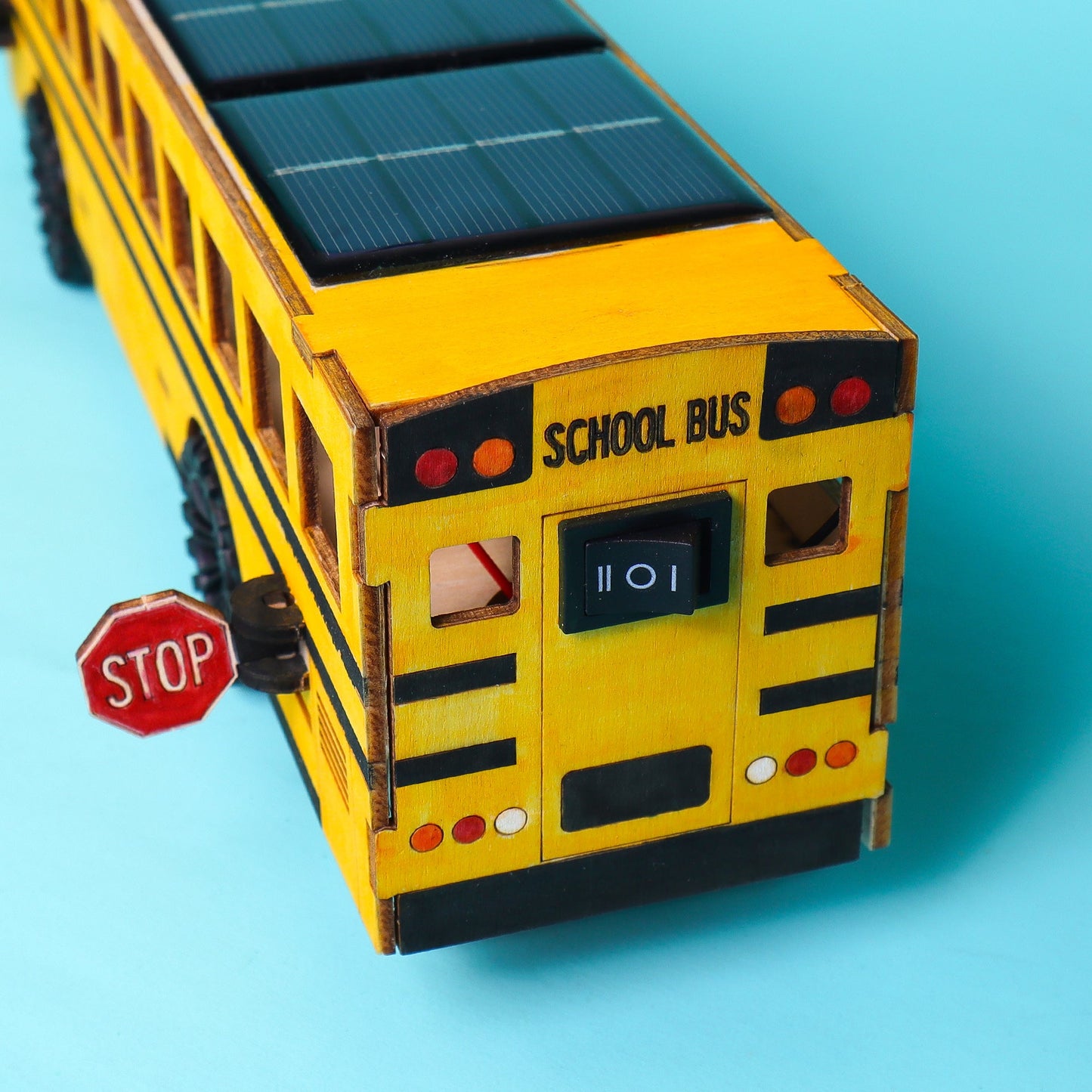 Dual Power School Bus STEM Kit | Battery + Solar | Personalized - Niksstuff