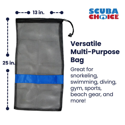 Drawstring Mesh Bag 25" x 13" by Scuba Choice - Niksstuff