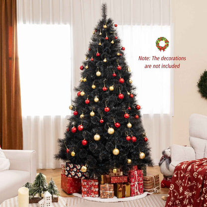 Black Artificial Halloween & Christmas Tree with Cool White LED Lights – 6 or 7 FT