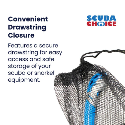 Drawstring Mesh Bag with Red Handle Bar 19" x 9" by Scuba Choice - Niksstuff