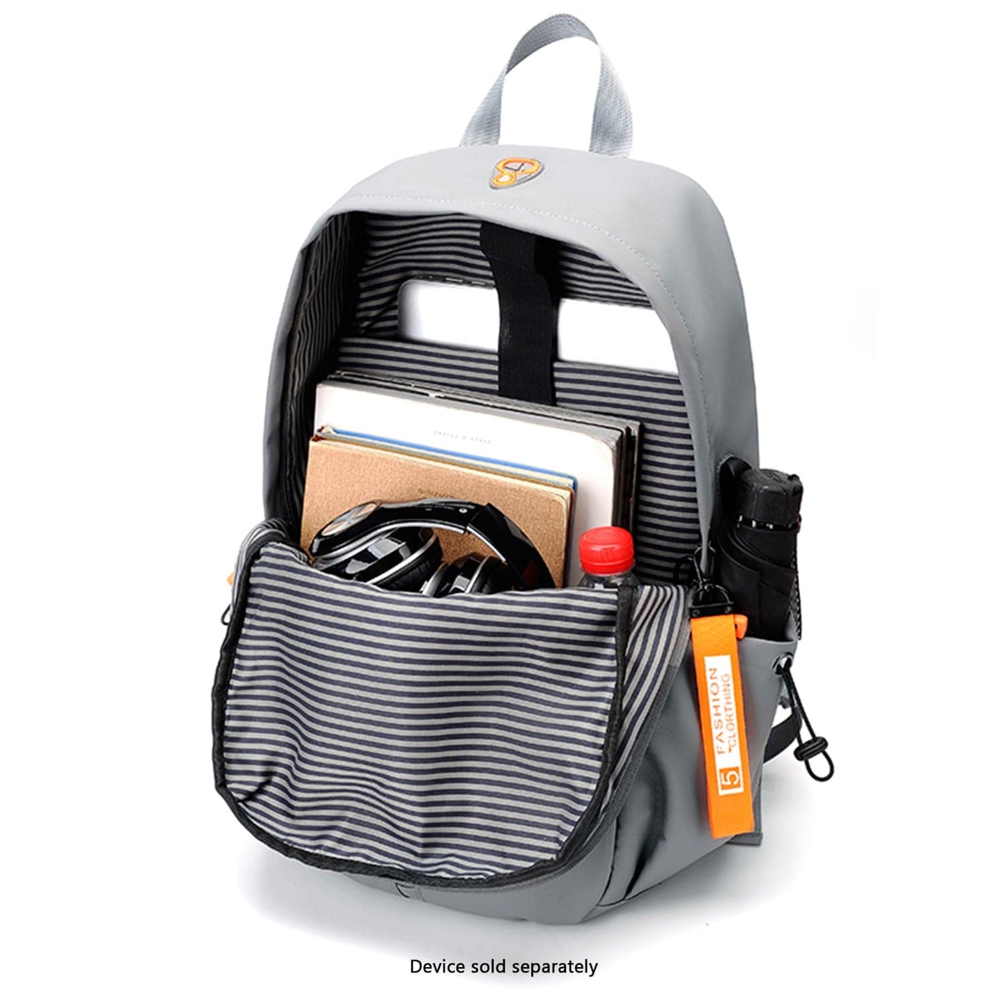 UrbanFlow Slim USB Laptop Backpack | Water-Resistant | Fits up to 16" | Black & Cool Gray