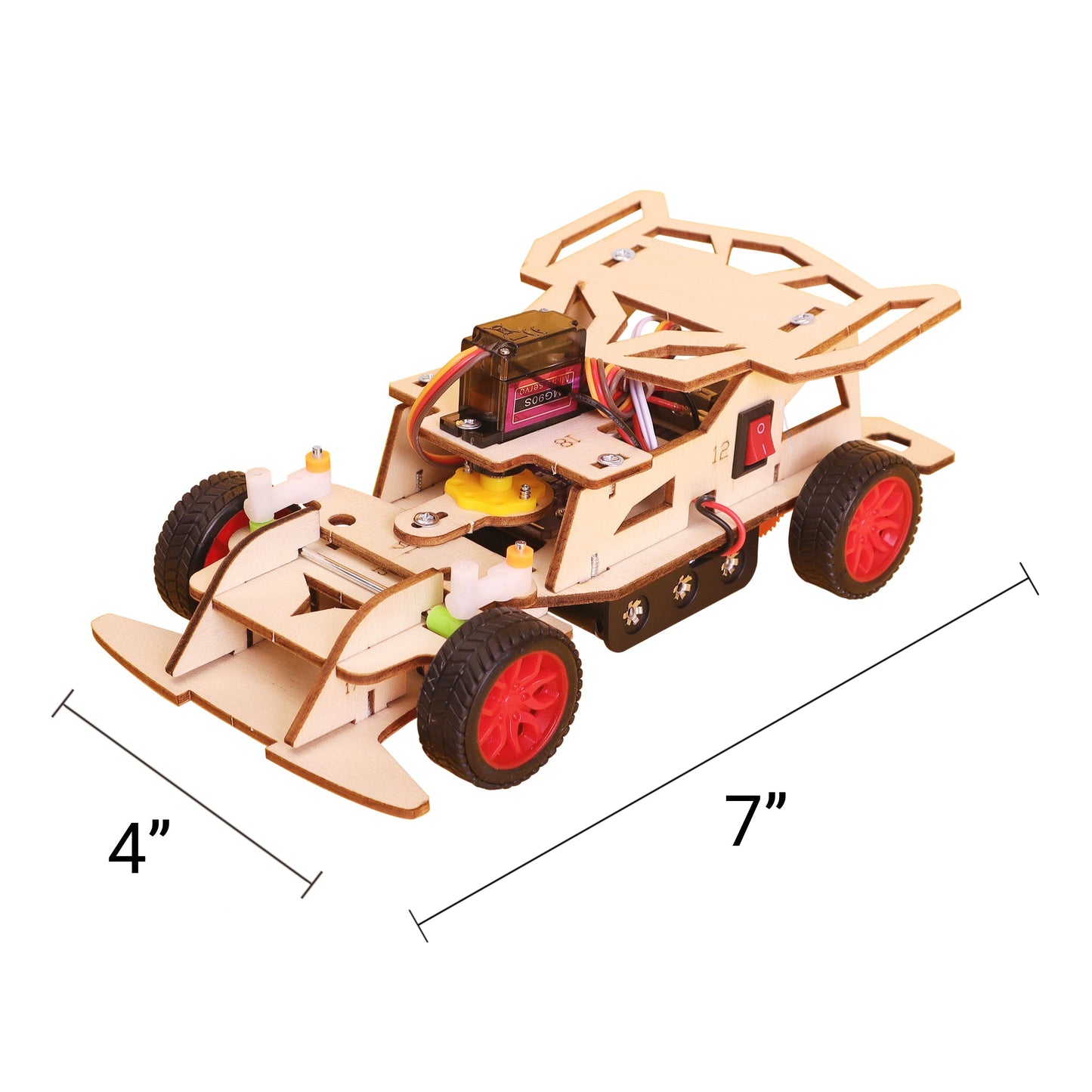 Steering RC Car DIY Kit | Advanced STEM Toy for Kids Ages 12+ - Niksstuff