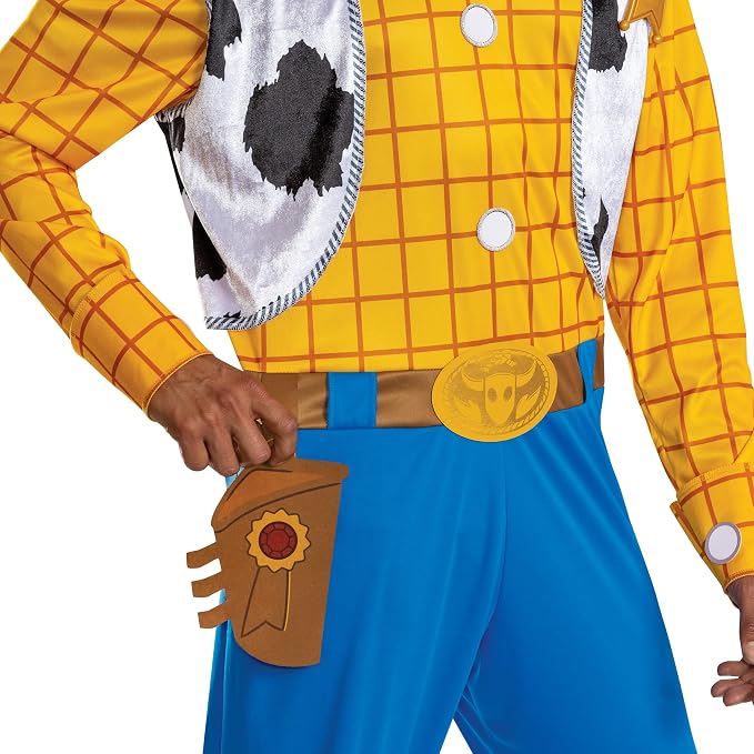 Toy Story Woody Adult Costume - Includes Jumpsuit, Hat, and Badge