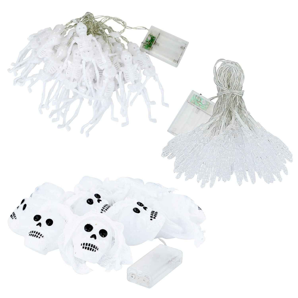 LJG 3-Piece Halloween LED String Lights - 24ft 50 LEDs Colorful