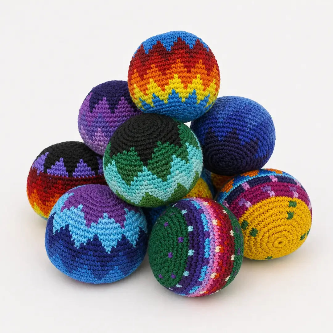 Handcrafted Crochet Hacky Sack Footbag by Runamuck Workshop - Niksstuff