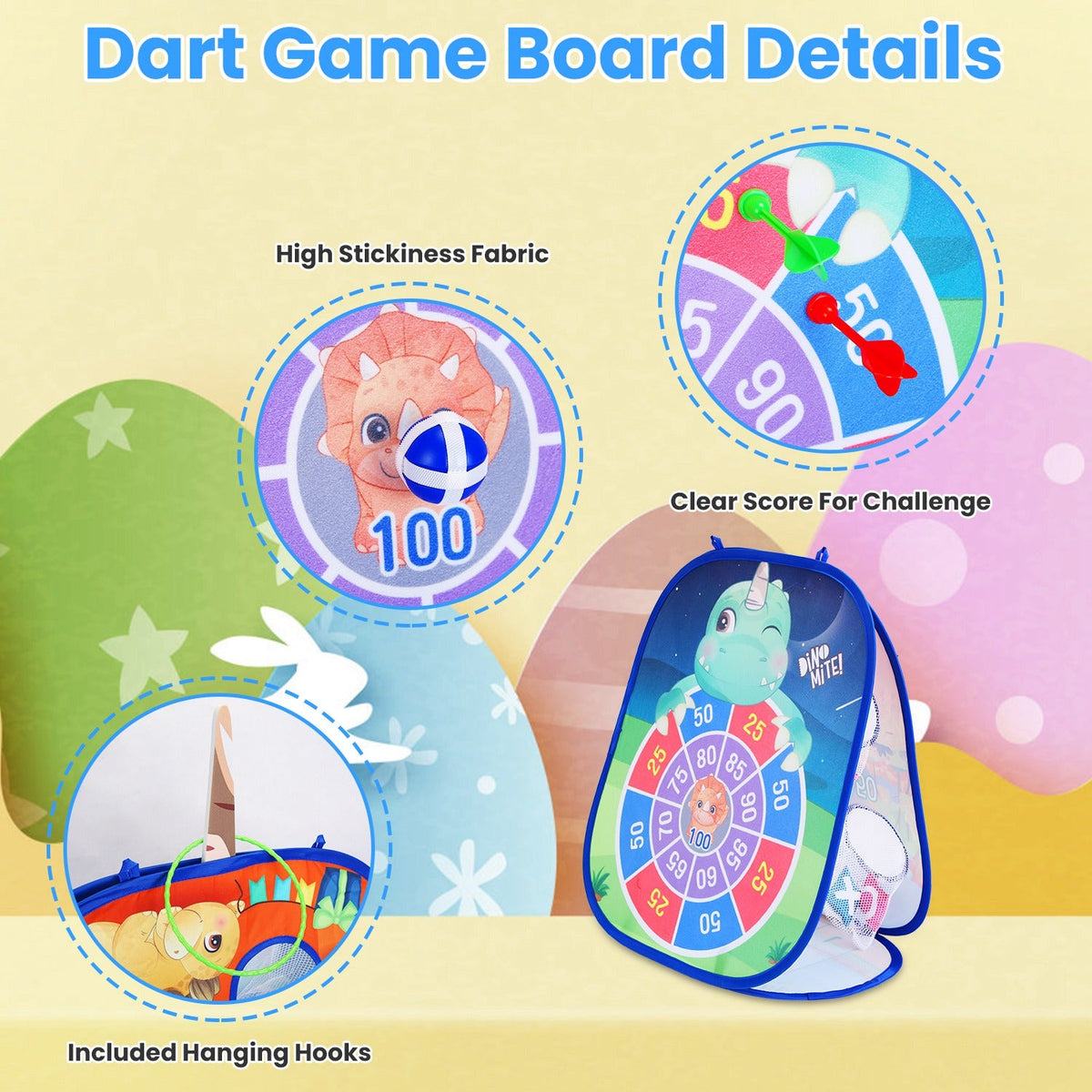 GBruno 5-in-1 Bean Bag Toss Game – Dinosaur & Unicorn