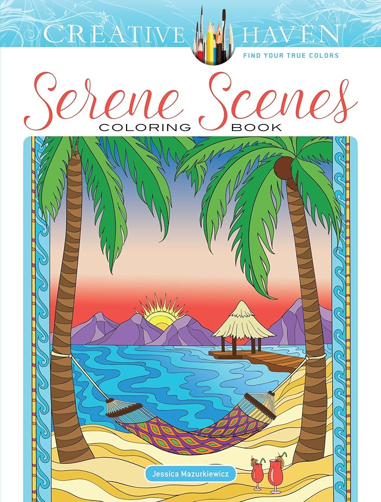 Creative Haven Serene Scenes Coloring Book | 31 Illustrations | Relaxing Scenes | Adults