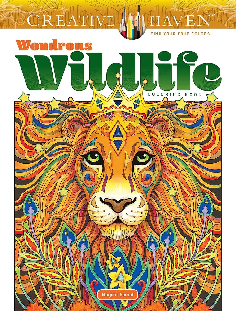 Creative Haven Wondrous Wildlife Coloring Book | 31 Illustrations | Marjorie Sarnat | Adults