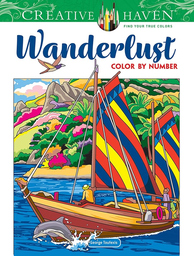 Creative Haven Wanderlust Color by Number | 46 Scenes | George Toufexis | Adults