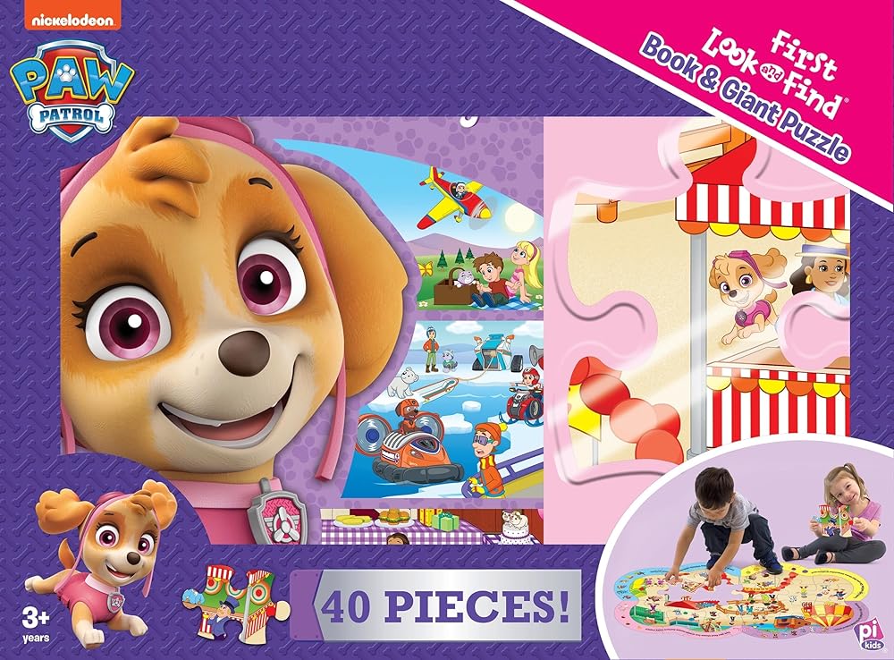 PAW Patrol First Look and Find Book & Giant Floor Puzzle | 7 Scenes | Ages 2–5