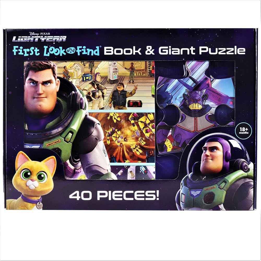 Disney Pixar Lightyear Look and Find Activity Book & Giant 40-Piece Puzzle Set | PI Kids