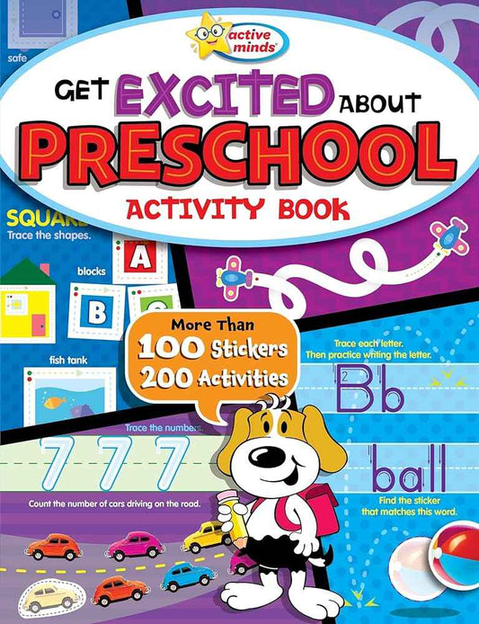 Preschool activity book cover with 200 activities and 100+ stickers for ages 3+