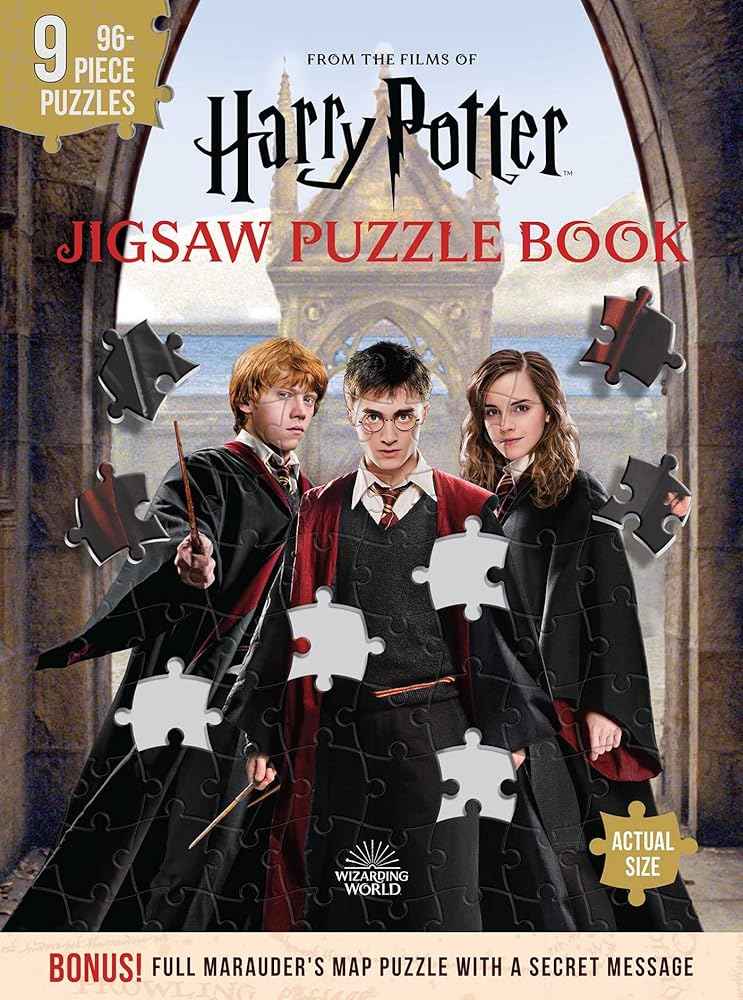 Harry Potter Jigsaw Puzzle Book | 9 Puzzles × 96 Pieces | Marauder’s Map Secret Message