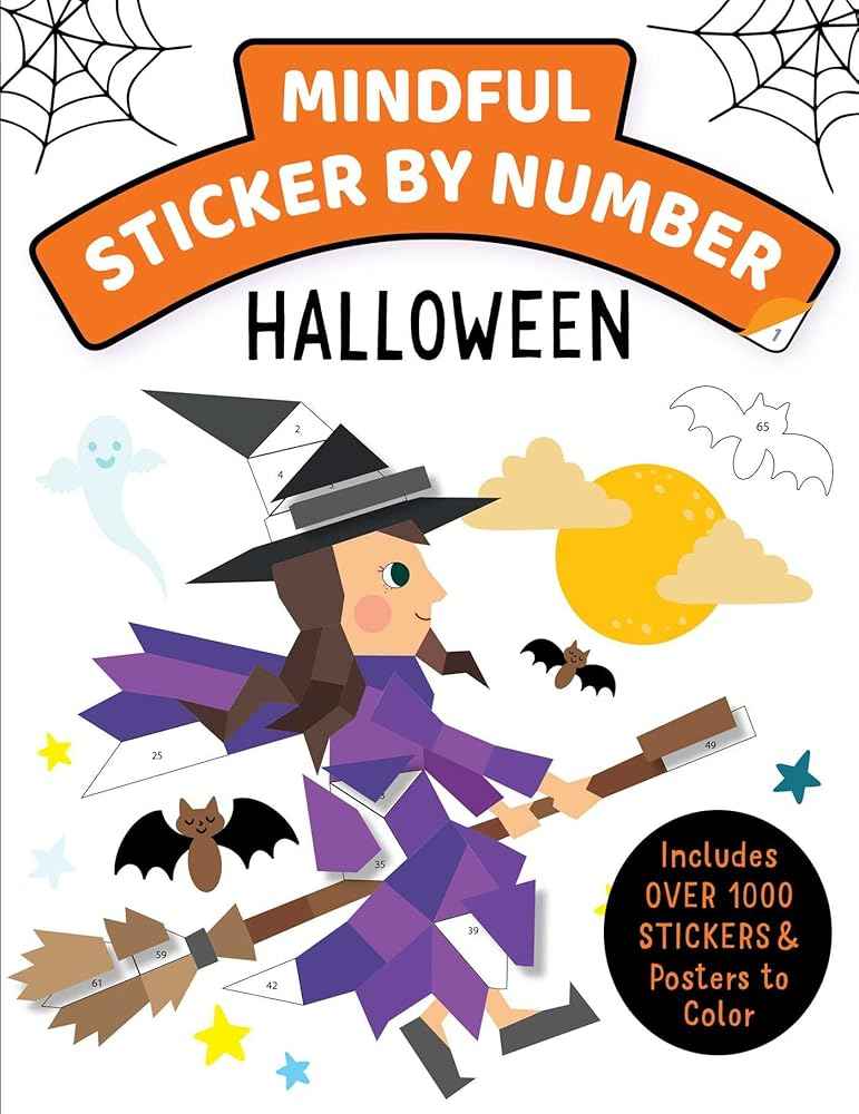 Mindful Sticker By Number: Halloween | 12 Spooky Scenes | Ages 6+