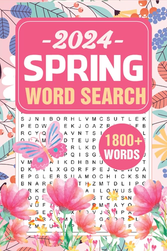 Spring Word Search for Adults | 1800+ Words | Seniors & Teens | Solutions Included