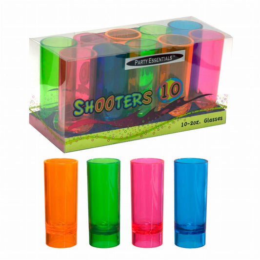 2 oz. Neon Shooter Glasses, Set of 10