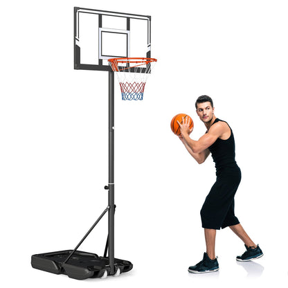 Portable Basketball Hoop | 3.3–10 ft | 18-Level Adjust | PC Backboard | Fillable Base | Wheels | Indoor & Outdoor