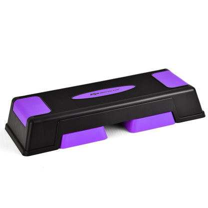 Aerobic Step Platform | 3 Heights: 5", 7", 9" | 330 lb Capacity | Non-Slip | Gray, Purple or Blue