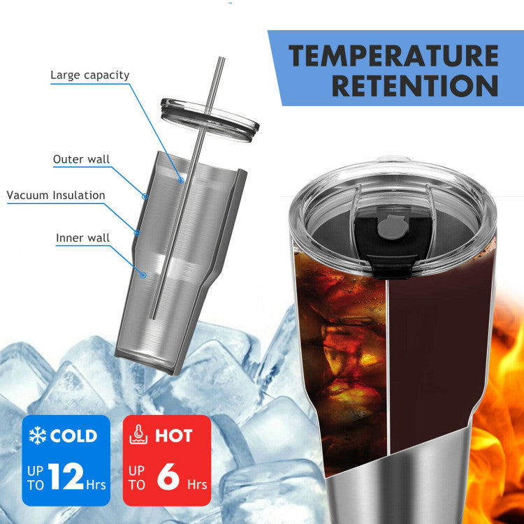30oz Double Wall Stainless Steel Travel Mug | Hot & Cold | BPA-Free - Niksstuff