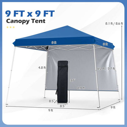 Pop Up Canopy Tent 9x9 ft with Carry Bag and Stakes