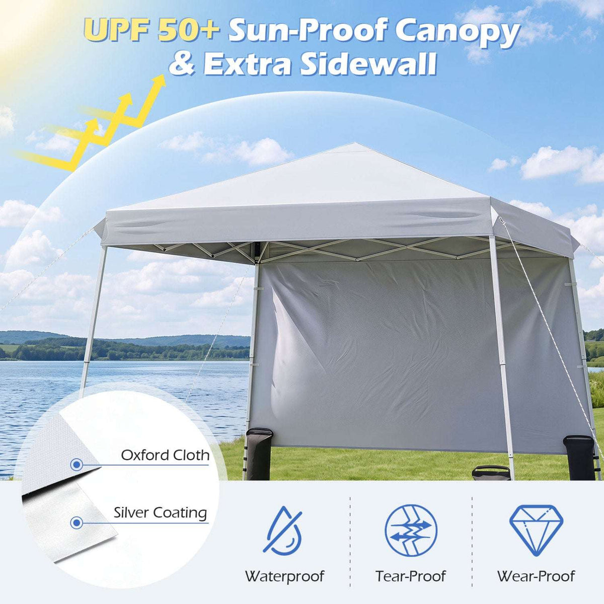 Pop Up Canopy Tent 9x9 ft with Carry Bag and Stakes