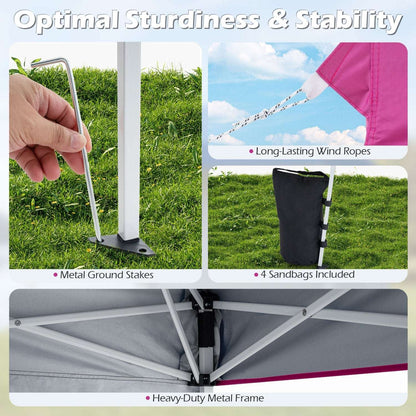 Pop Up Canopy Tent 9x9 ft with Carry Bag and Stakes