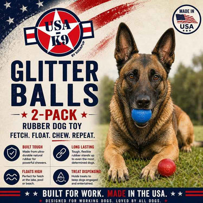 SodaPup Glitter Ball 2-Pack Dog Toy - Floating Treat Dispenser
