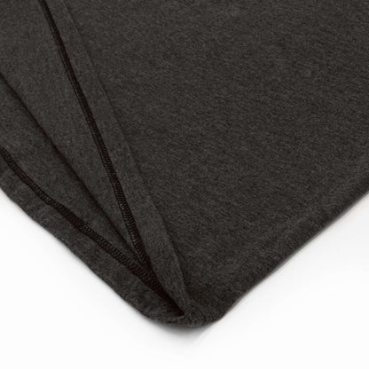 Gray T-shirt side seam detail with stitching