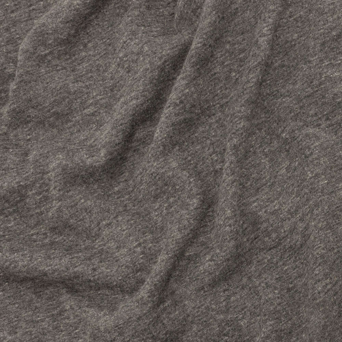 Heather graphite T-shirt fabric close-up texture