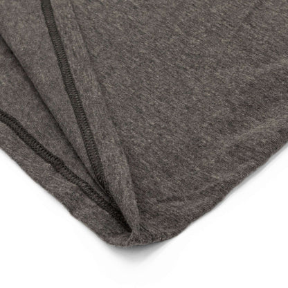 Gray T-shirt fabric fold with stitched edge seam