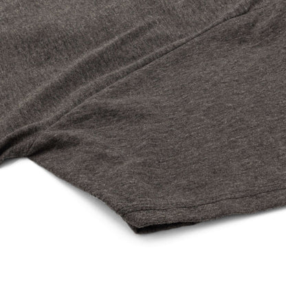 Heather graphite T-shirt bottom hem edge detail