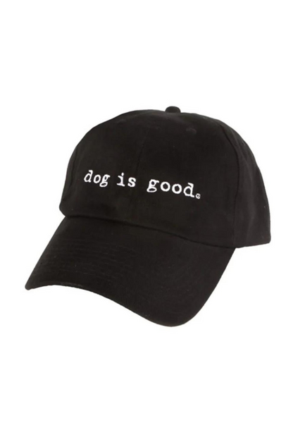 Dog is Good — Signature Hat | Black | Low Profile Bull Denim Cotton | Velcro Strap