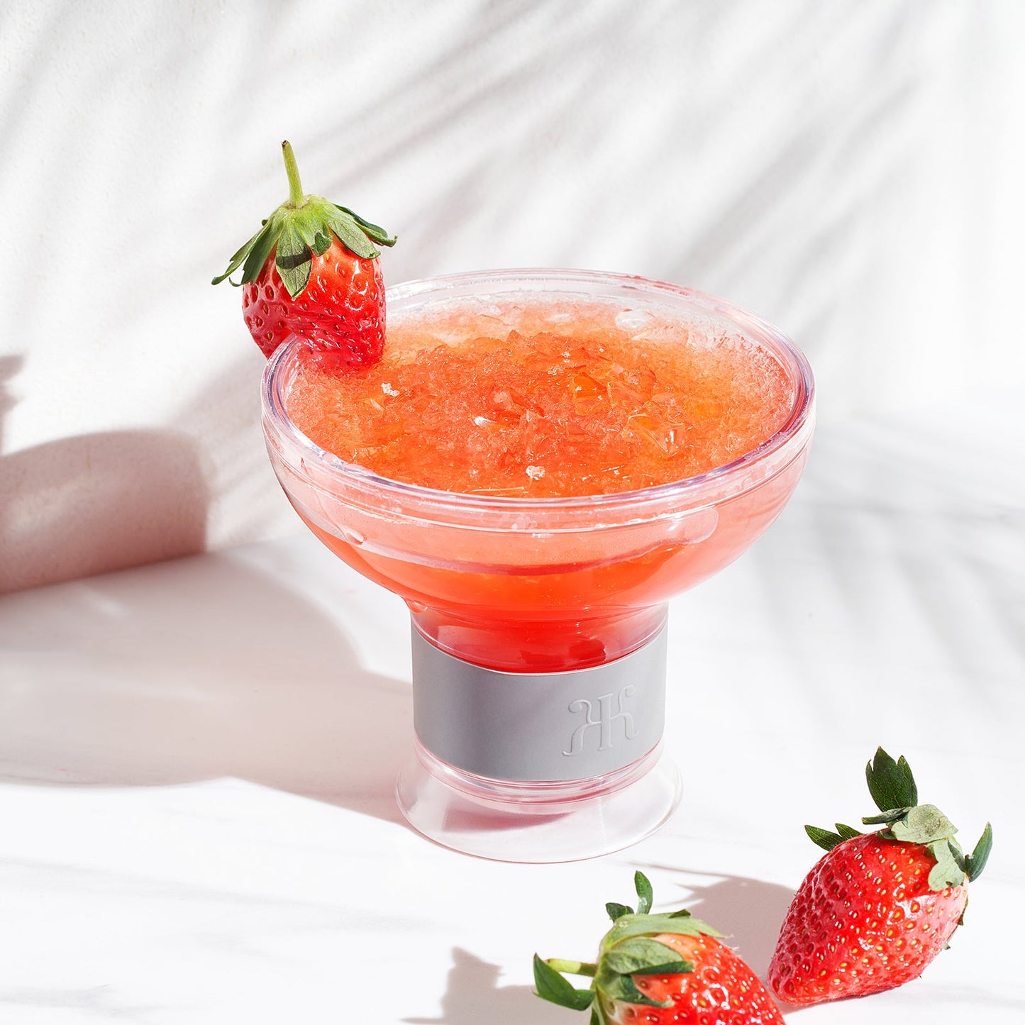 Khen Barcelona Frozen Margarita & Cocktail Chiller Glasses | Set of 2 | 12oz | Double-Wall | Acrylic - Niksstuff