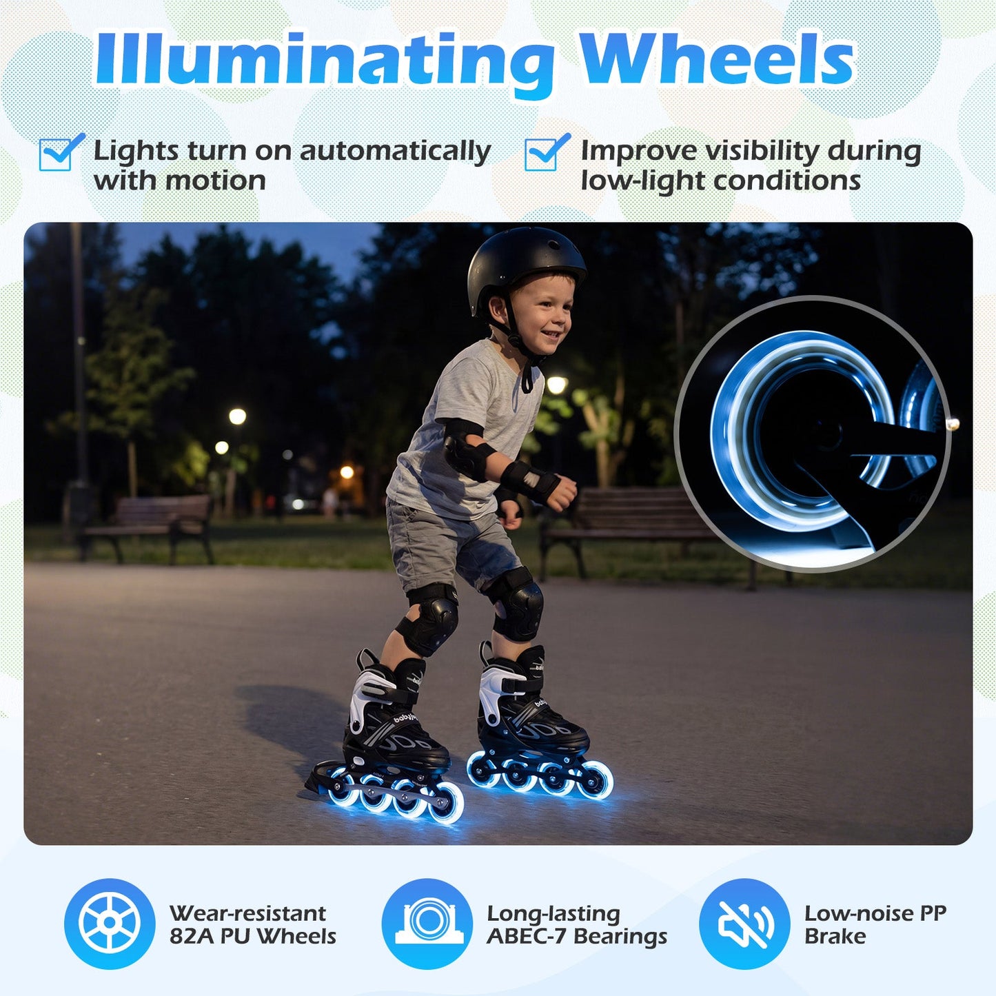 Adjustable Kids' Inline Skates | Ages 5-14 | Boys & Girls - Niksstuff