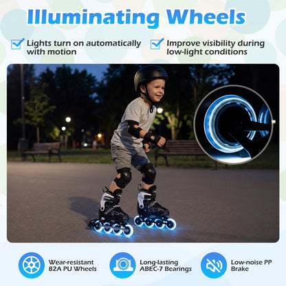 Adjustable Kids' Inline Skates | Ages 5-14 | Boys & Girls - Niksstuff