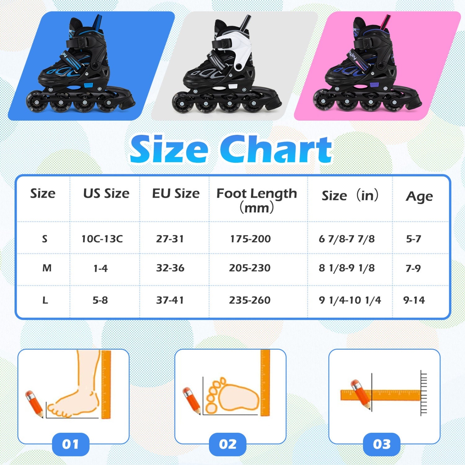 Adjustable Kids' Inline Skates | Ages 5-14 | Boys & Girls - Niksstuff