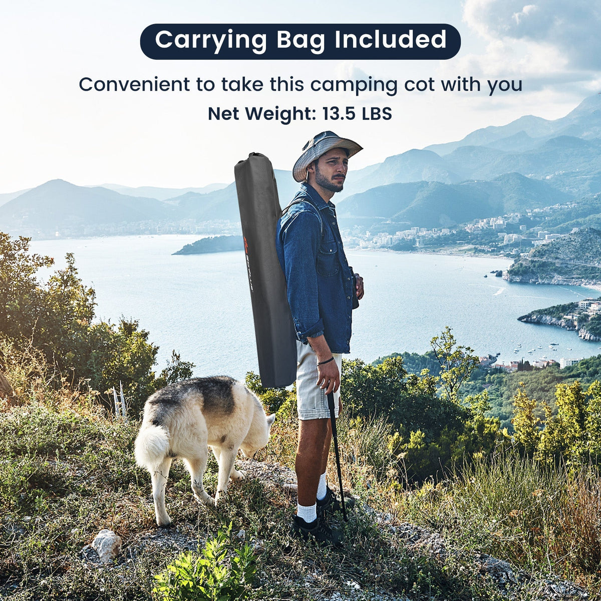 Folding Camping Cot for Adults and Kids with Carry Bag
