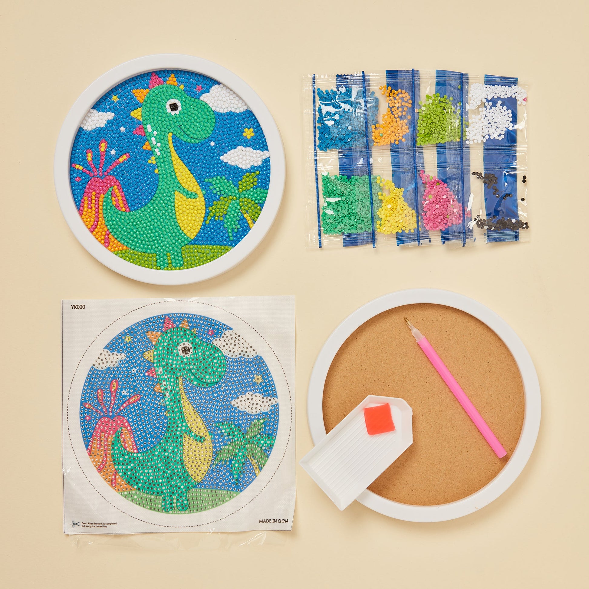Diamond Art Kit for Kids | 5 Designs – Dino, Dog, Mermaid & Unicorn - Niksstuff