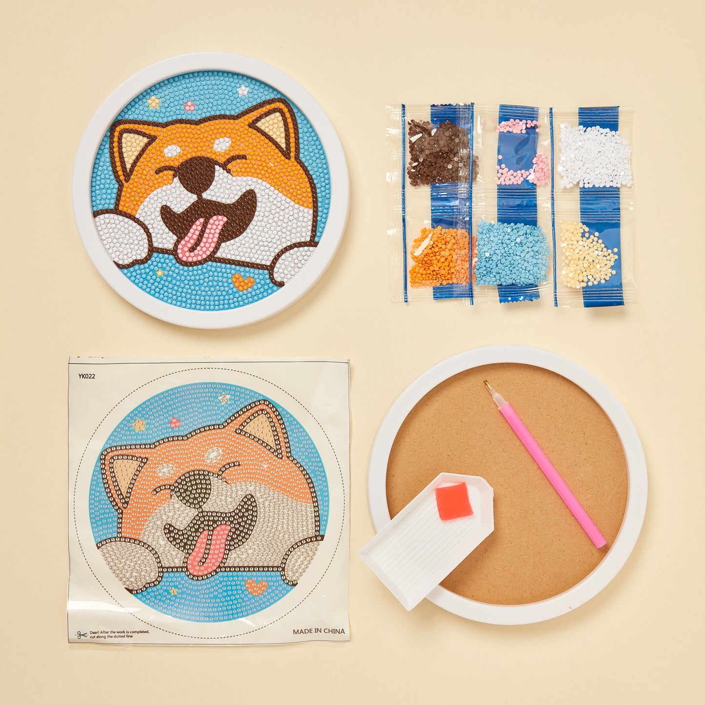 Diamond Art Kit for Kids | 5 Designs – Dino, Dog, Mermaid & Unicorn - Niksstuff