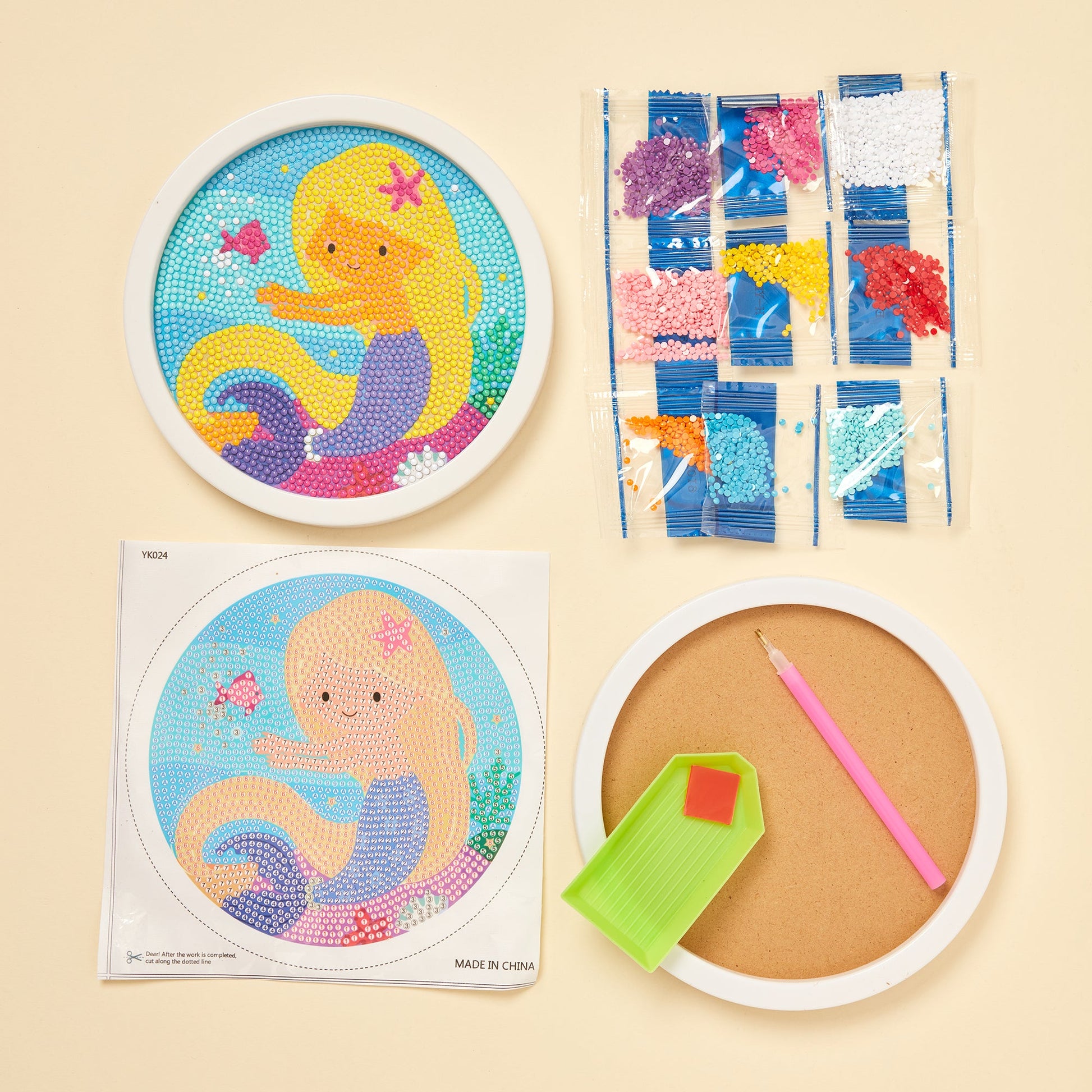 Diamond Art Kit for Kids | 5 Designs – Dino, Dog, Mermaid & Unicorn - Niksstuff