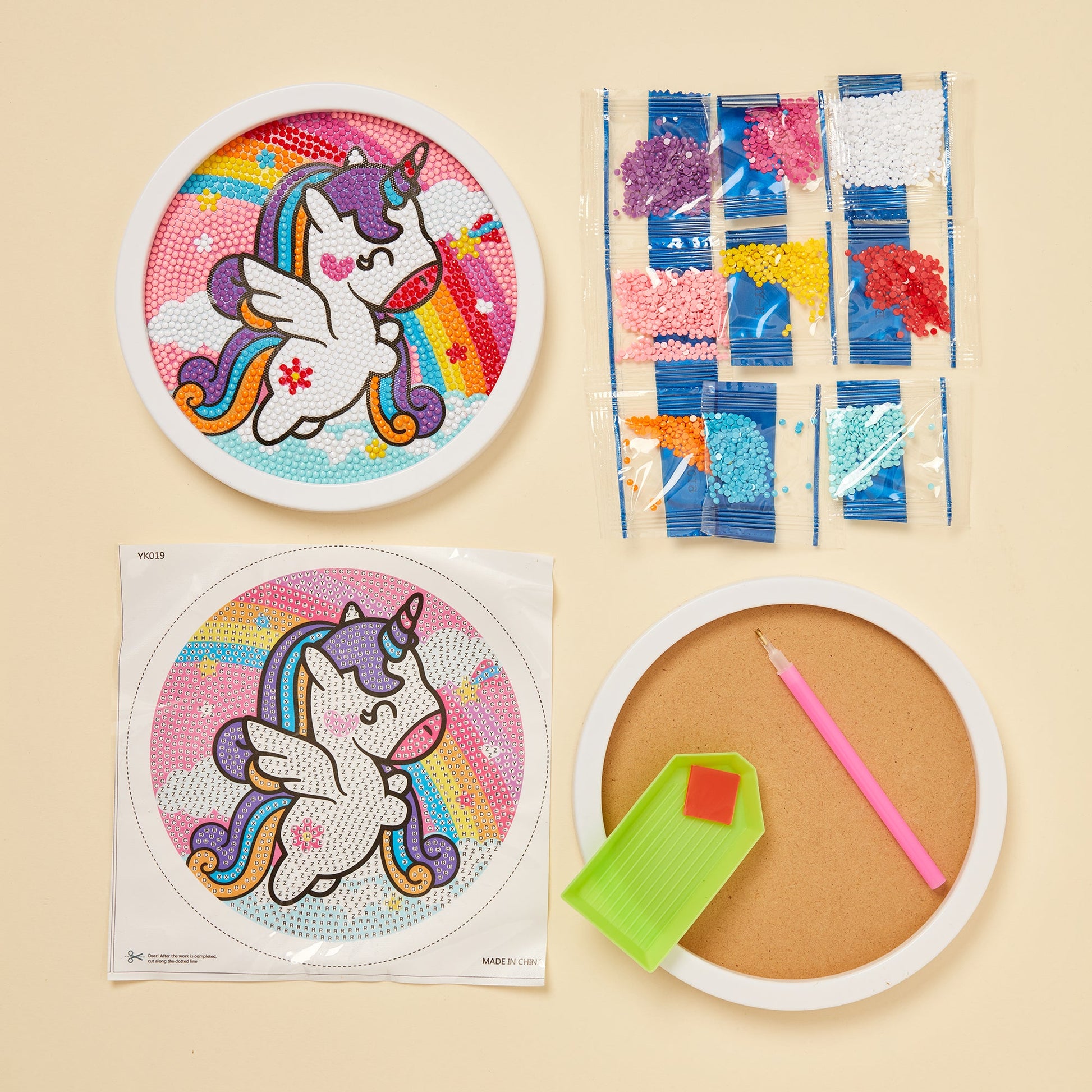 Diamond Art Kit for Kids | 5 Designs – Dino, Dog, Mermaid & Unicorn - Niksstuff