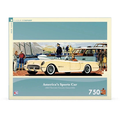 America's Sports Car 1953 Corvette Panoramic Jigsaw Puzzle | 750 Pieces | 36"x12" | Made in USA - Niksstuff