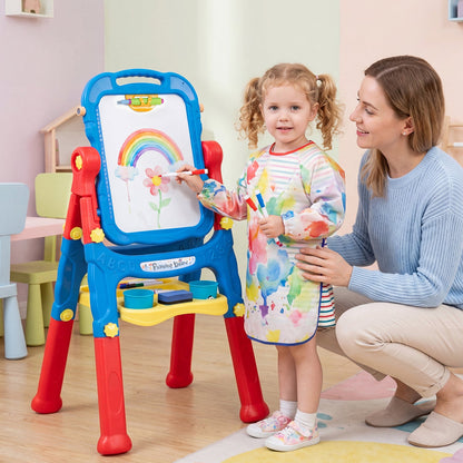 Kids Art Easel with Adjustable Height & 22 Accessories | 4-in-1 | Ages 3+