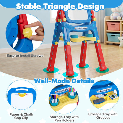 Kids Art Easel with Adjustable Height & 22 Accessories | 4-in-1 | Ages 3+