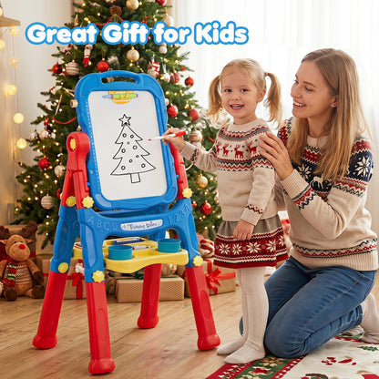 Kids Art Easel with Adjustable Height & 22 Accessories | 4-in-1 | Ages 3+